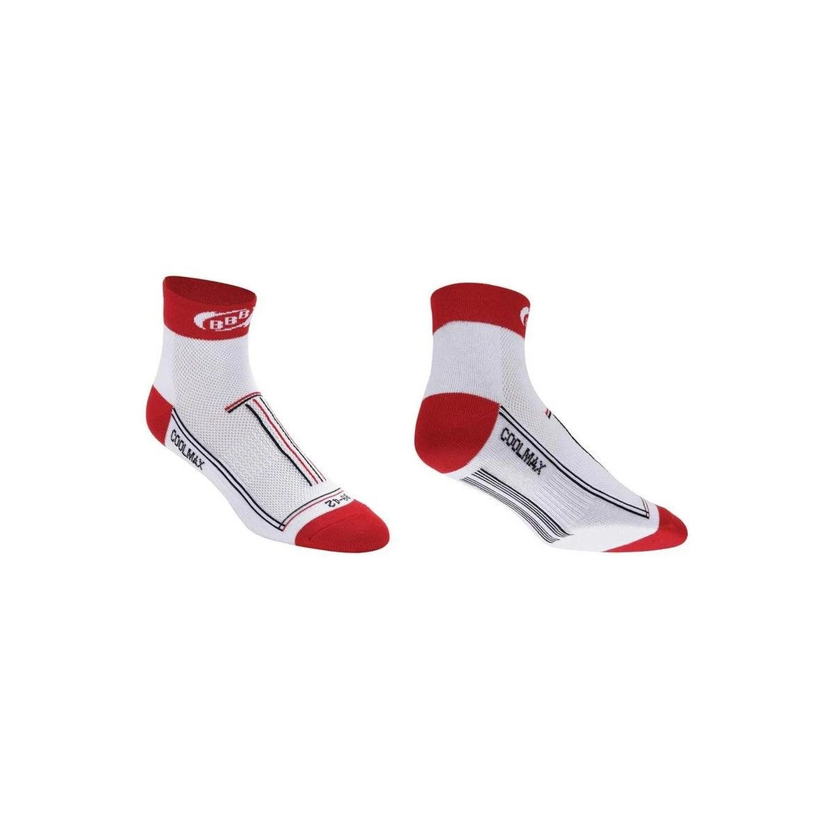 BBB Socquettes TechnoFeet Coolmax Blanc/Rouge 3 BBB Socquettes TechnoFeet Coolmax Blanc/Rouge