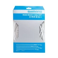 SHIMANO Kit Cables Gaines Frein Route, Blanc, PTFE